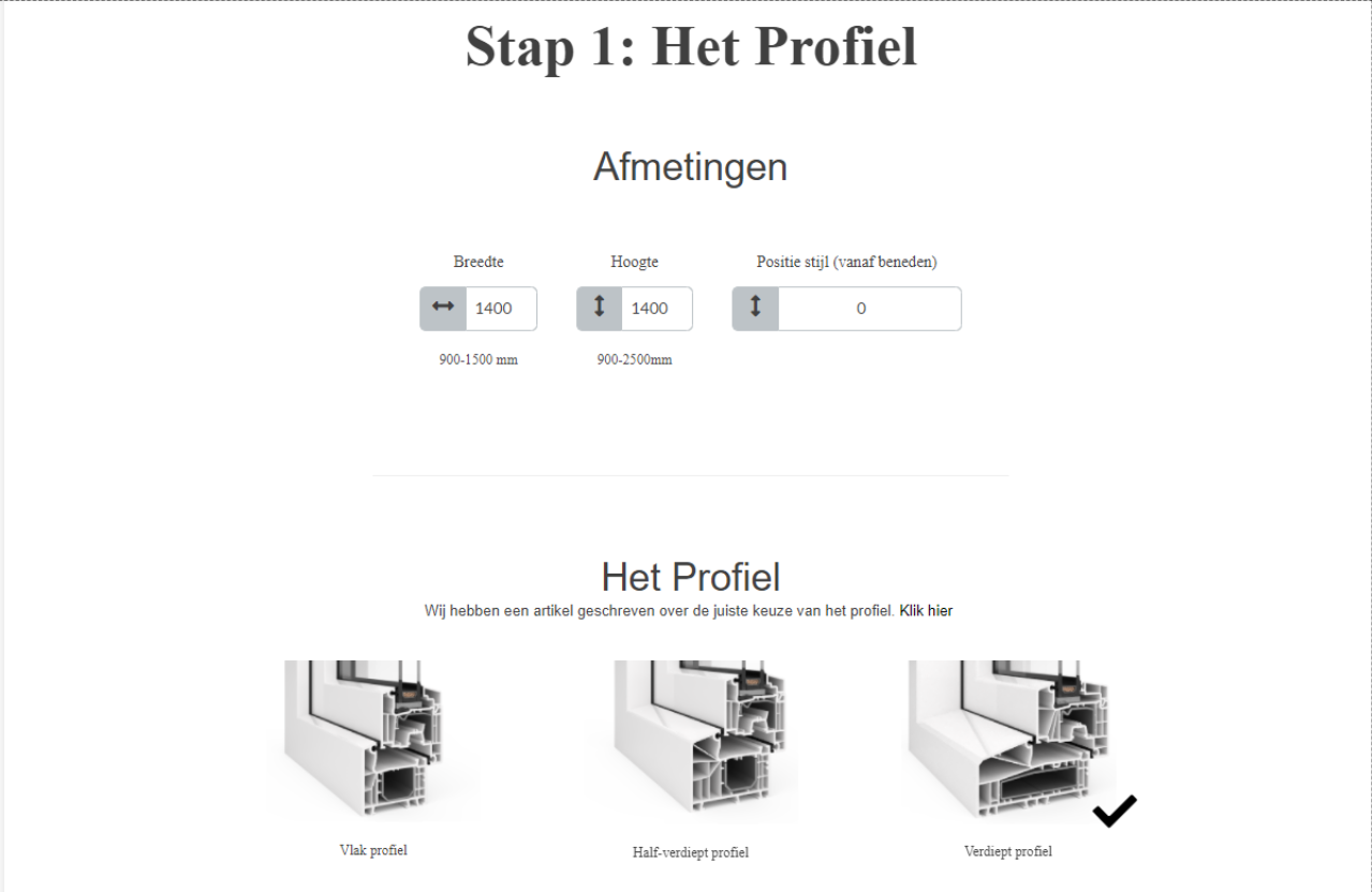 kunststof kozijnen configurator